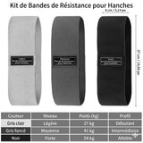 Kit de 3 Bandes Élastiques en Tissu pour Squat
