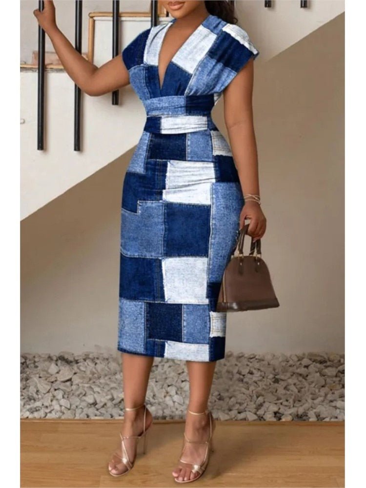 robe qui amincit bleu navy