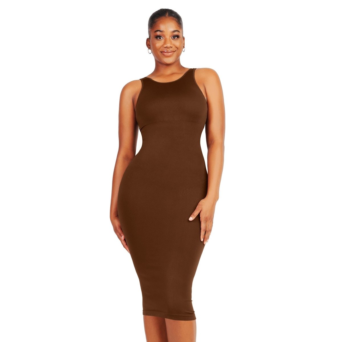robe grande taille marron femme