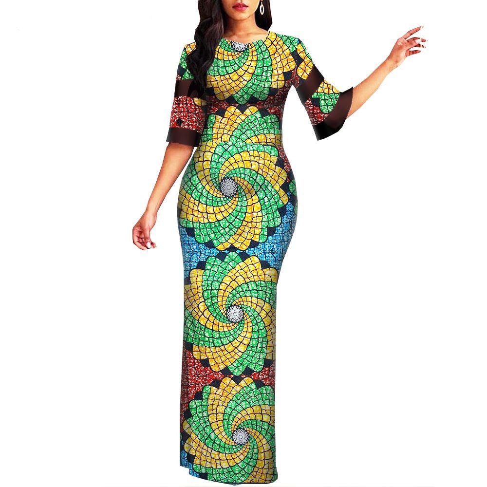 Robe Africaine Wax spirale