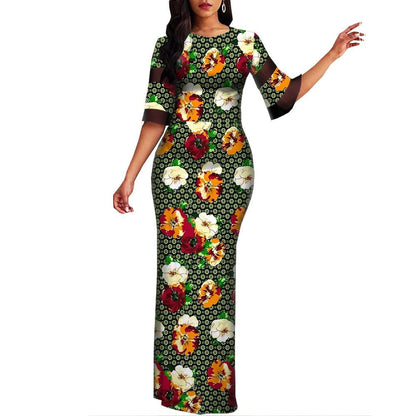 Robe Africaine Wax nappe