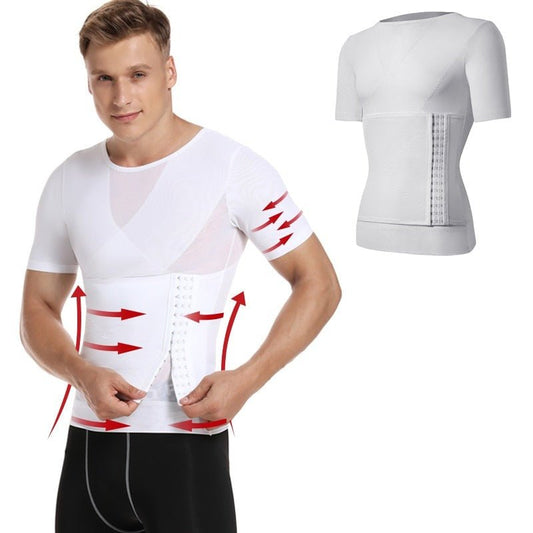 T shirt forte compression blanc