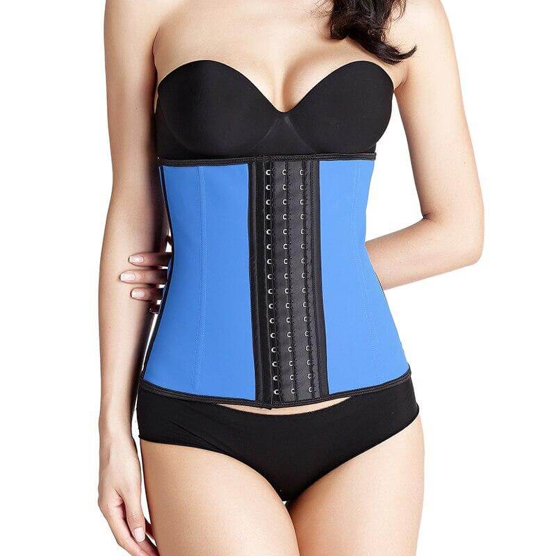 ceinture amincissante latex bleu