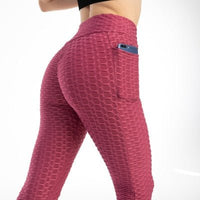 Legging anti cellulite avec poches rose foncé