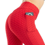 Legging anti cellulite avec poches rouge