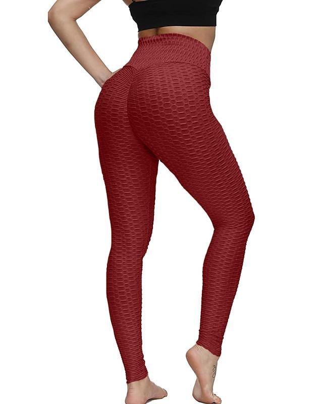 Legging anti cellulite grande taille bordeaux