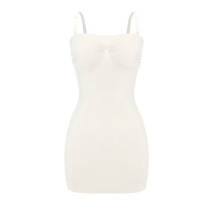 Robe Gainante Longue Femme - Dos Nu, Bretelles Fines, Fente, En Nylon/élasthanne, Pour Soirée Ou Quotidien