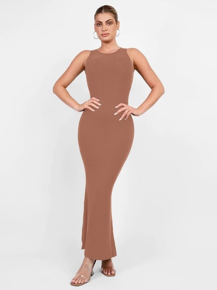 Robe Gainante de Soirée marron