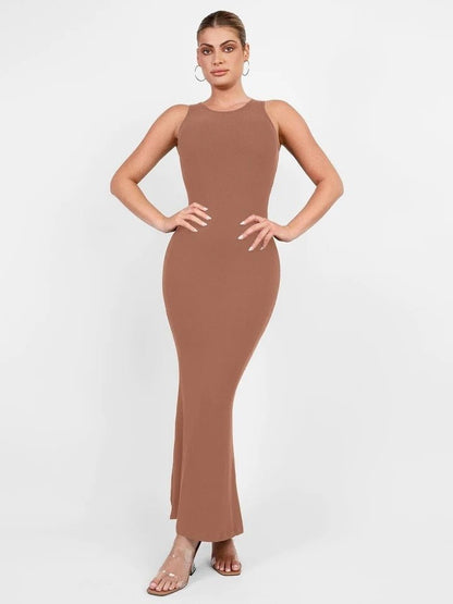 Robe Gainante de Soirée marron