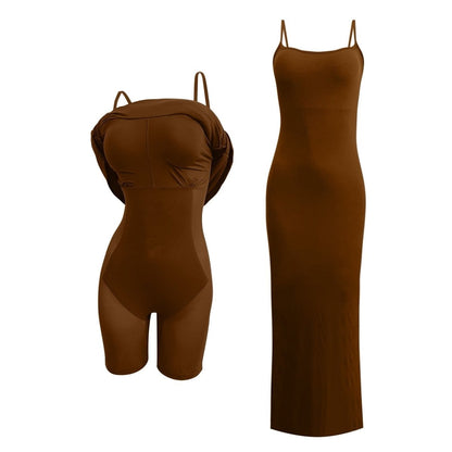 Robe Gainante Grande Taille marron